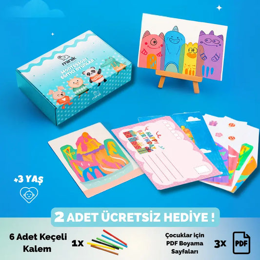 Gökkuşağı Çizim/Kartpostal Montessori Seti