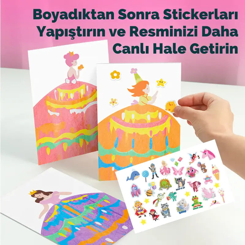 Gökkuşağı Çizim/Kartpostal Montessori Seti